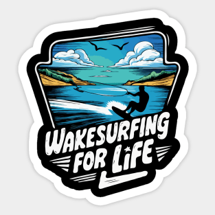 Wakesurfing For Life. Wakesurfing Sticker